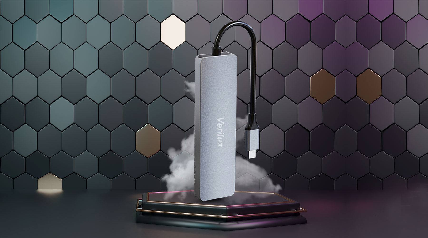 Verilux® USB C Hub, 6 in 1 Portable Aluminum Multiports Adapter