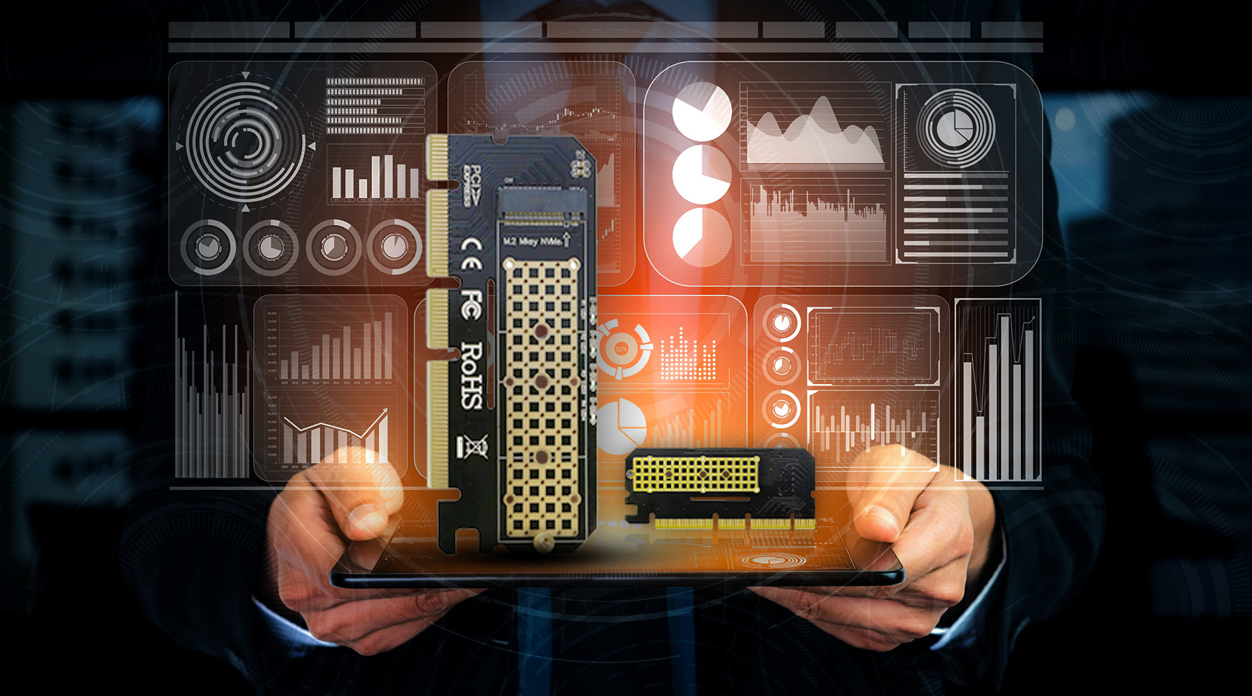 Verilux® NVME Adapter PCIe x16 with Gel Pad