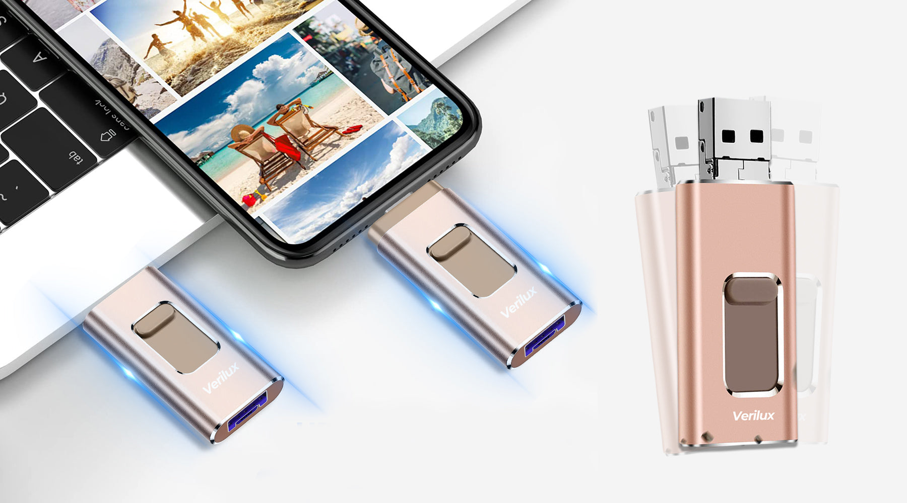 Verilux® Flash Drive 64GB 4 in 1 Pendrive