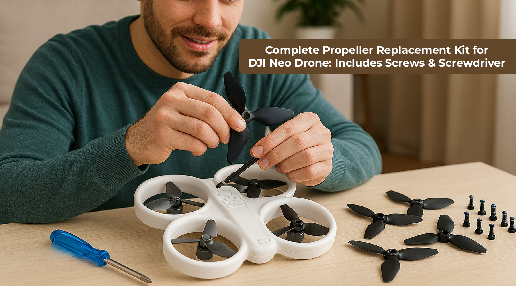 Complete Propeller Replacement Kit for DJI Neo Drone: Includes Screws & Screwdriver!