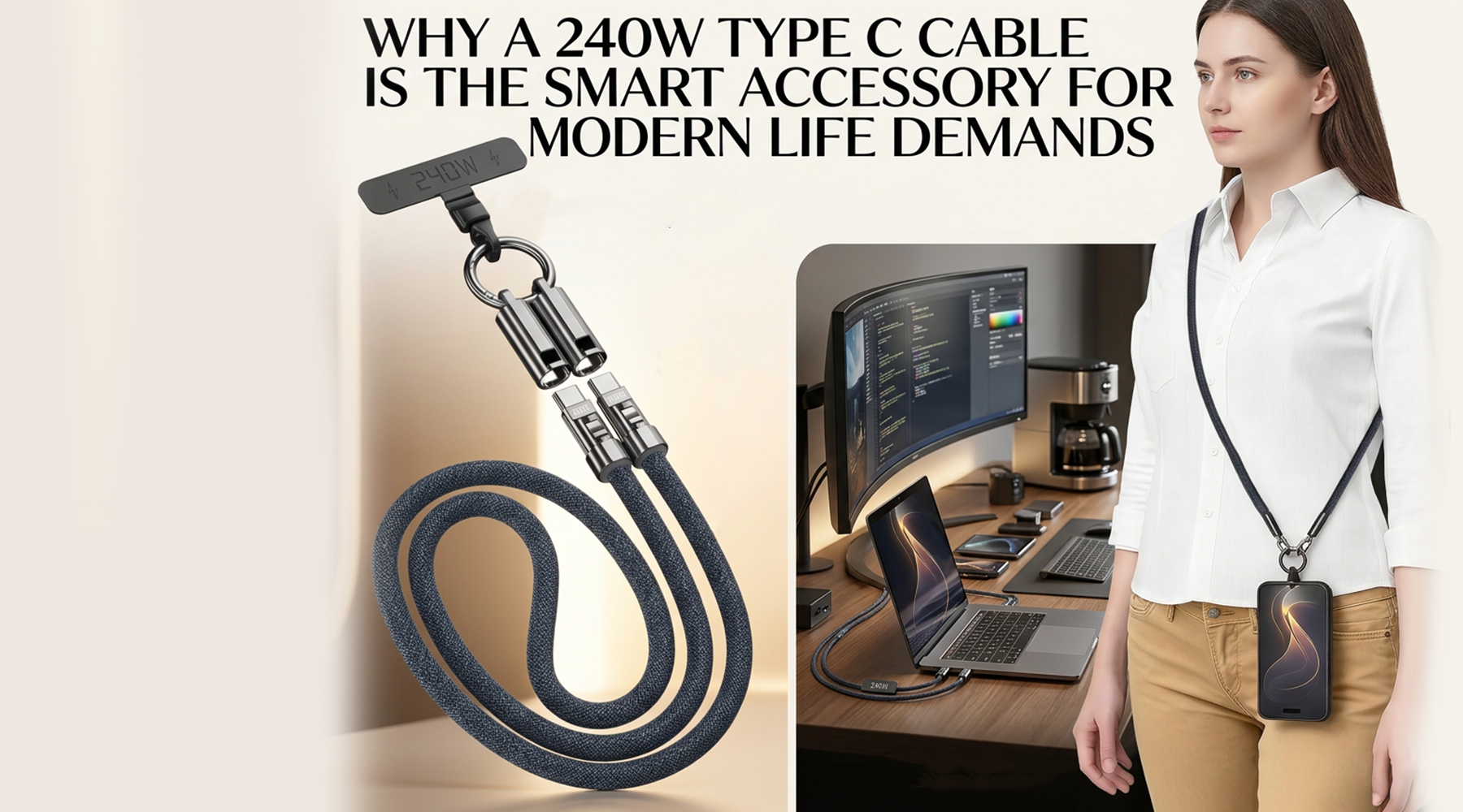 Why a 240W Type C Cable Is the Smart Accessory for Modern Life Demands