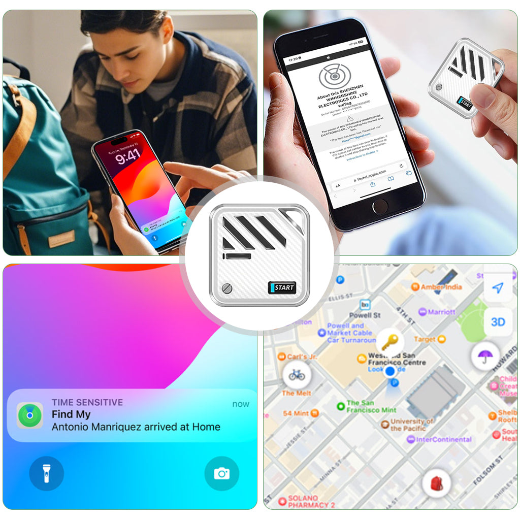 Verilux® Magnetic Item Finder with Loop Hole Smart Bluetooth Tracker Compatible with Find My App Key Finder Luggage Tracker Dog Tracker People Location Tracker for Kids, Elders
