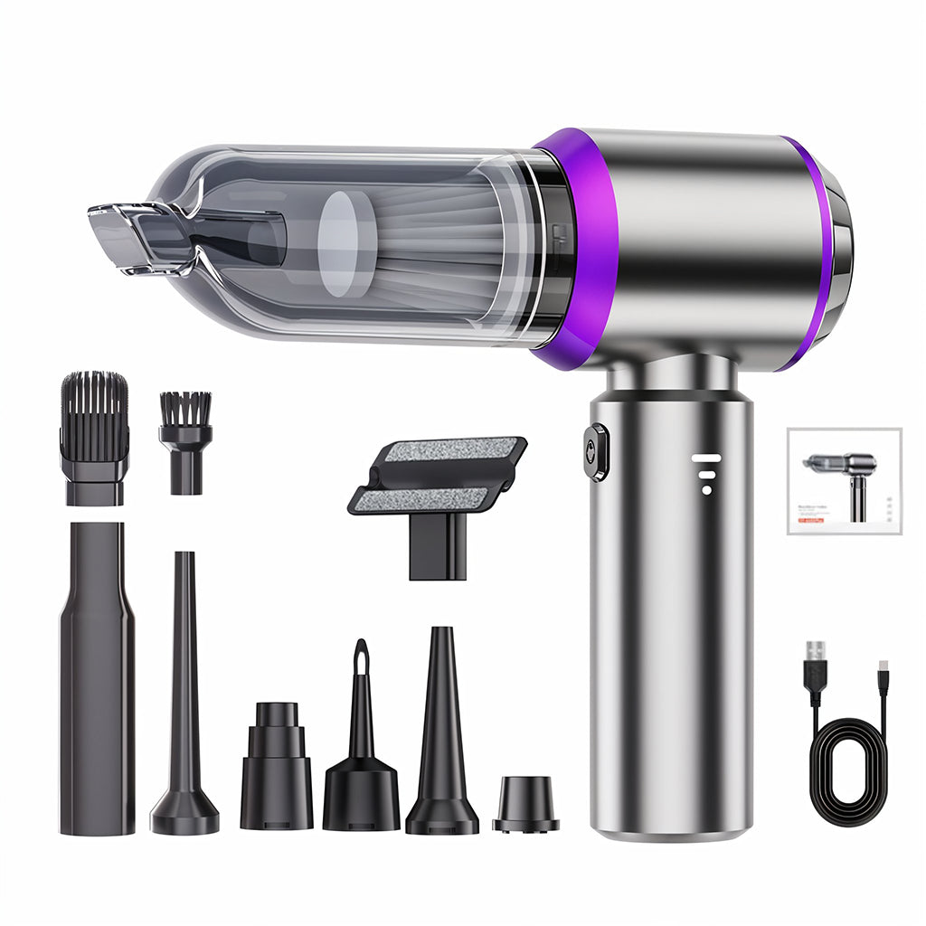 ZORBES® Car Vacuum Portable Cordless with Multi Attachments, 20000PA High power Mini Vacuum Cleaner, Compressed Air Duster, Air Blower, Pump Hand Held Vacuum with Brushless Motor for Car, Home, Office