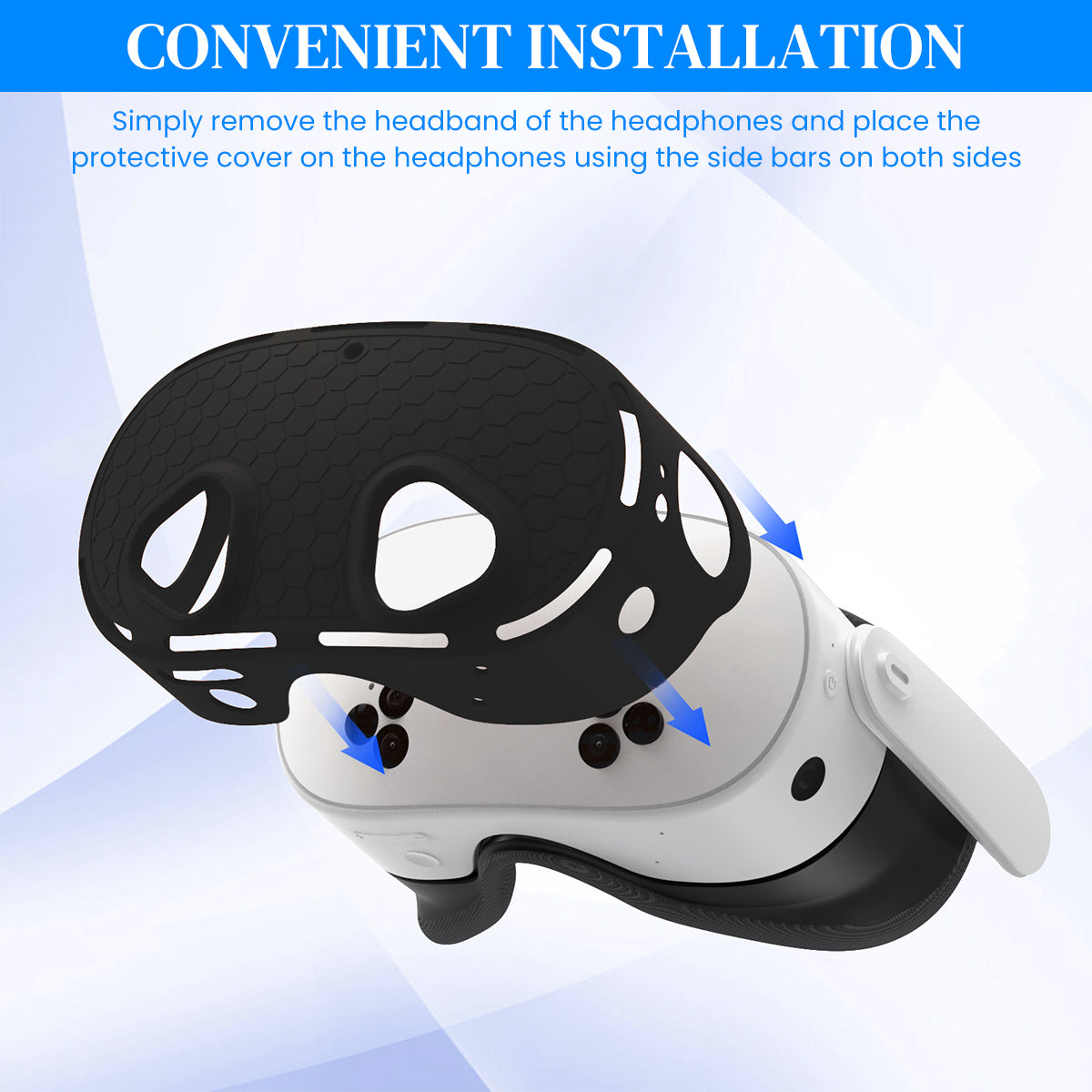 ZORBES® Skin Cover for Meta Quest 3S VR Headset Anti-Scratch Silicone Cover Anti-Slip Honeycomb Pattern Design Snug Fit Protective Cover VR Headset Accessories, Only Cover