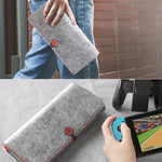 ZORBES® Compatible with Switch Felt Storage Bag with 5 Game Card Slots Carry Bag for Switch Game Console Anti-scratch Protective Travel Accessory Bag for Switch, Grey, 22.5x12x3.5cm