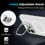 ZORBES® Phone Case for Phone 16 Pro Max Sleek White TPU Matte Phone Case with Lanyard 2 in 1 Magnetic Lens Protector Frame Design, Magnetic Phone Case for Mag safe Support Wireless Charging