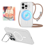 ZORBES® Phone Case for Phone 16 Pro Max Sleek White TPU Matte Phone Case with Lanyard 2 in 1 Magnetic Lens Protector Frame Design, Magnetic Phone Case for Mag safe Support Wireless Charging