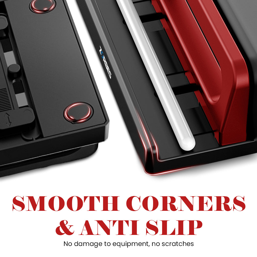 ZORBES® Desk Laptop Stand 3-16'' Mobile Device Organizer Rack Adjustable Spacing Phone/Tablet/Laptop StandAnti Slip Base Design Rugged ABS Desk Mobile Device Organzier for Home, Kitchen, Office