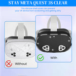ZORBES® Skin Cover for Meta Quest 3S VR Headset Anti-Scratch Silicone Cover Anti-Slip Honeycomb Pattern Design Snug Fit Protective Cover VR Headset Accessories, Only Cover