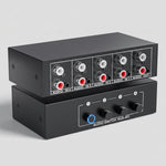 ZORBES® 4-Port Audio Switch Box 4-in-1 Out RCA 3.5mm Selector