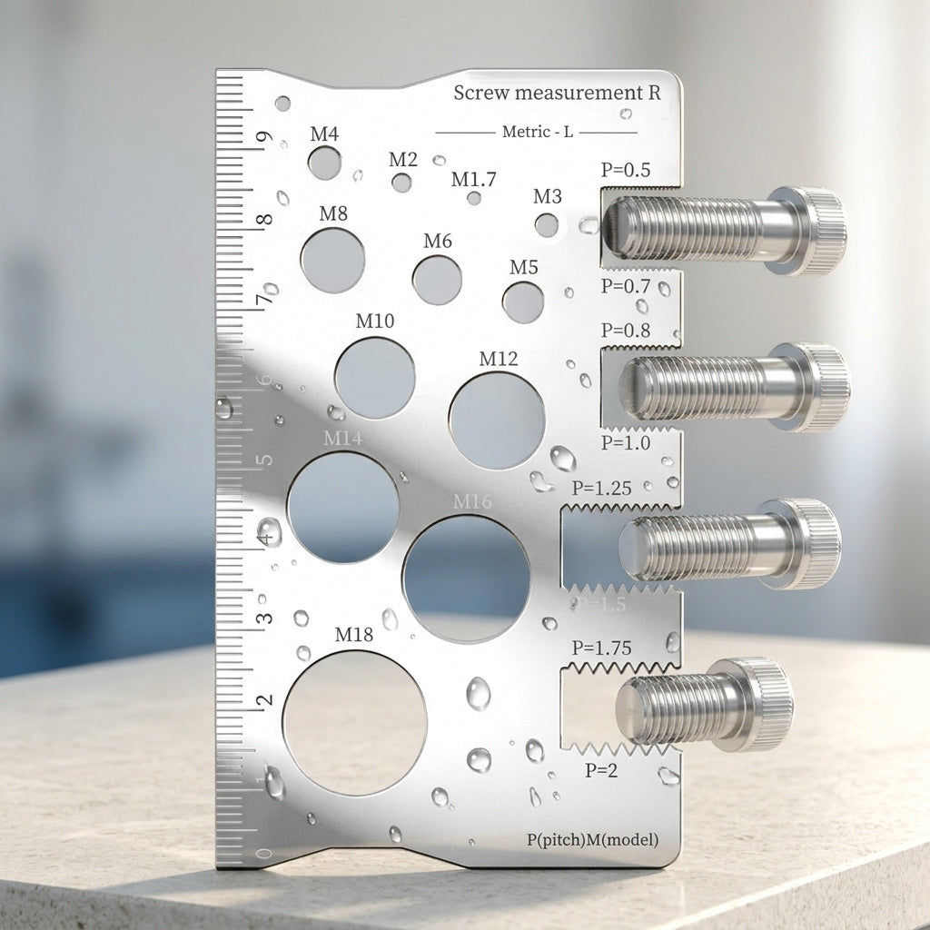Serplex® Thread Gauge Nut and Bolt Thread Size Checker Silver