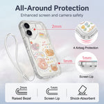 ZORBES® Cute Kawaii Clear Case Compatible with iPhone 17 Lanyard