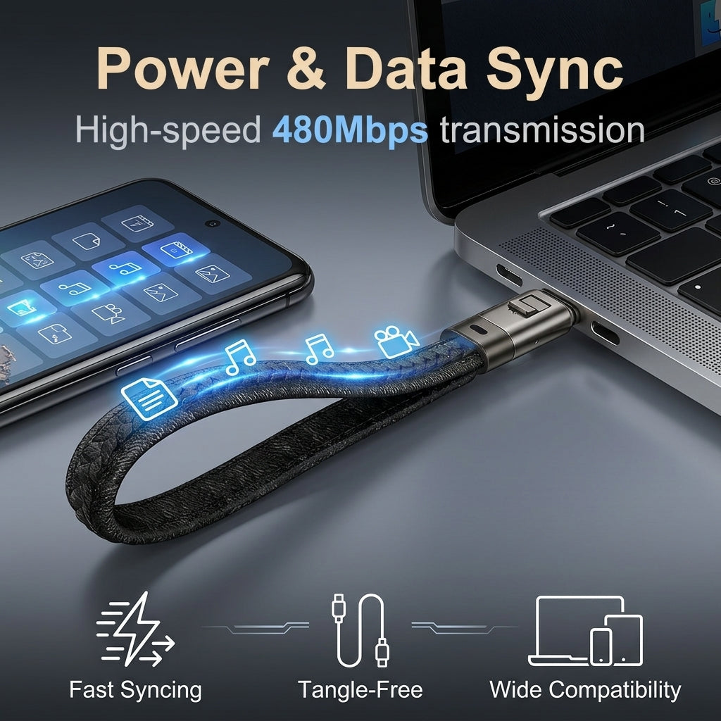 Verilux PD 240W Type C Fast Charging Cable Keychain Travel Charger