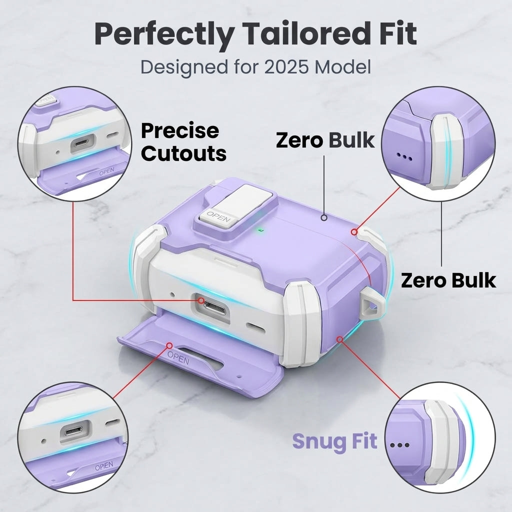 ZORBES® TPU Case Compatible with AirPods Pro 3 with Lock & Carabiner
