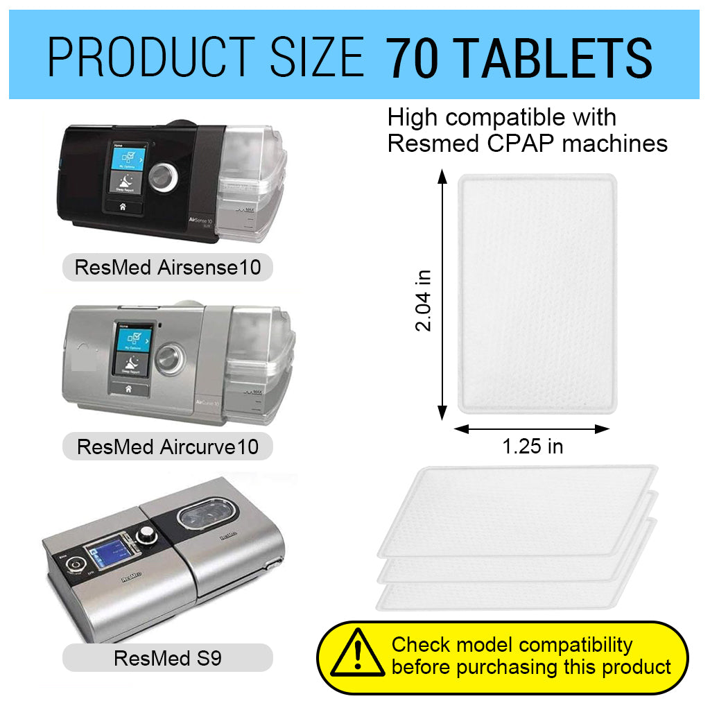 Verilux® 70Pcs Filters for CPAP Machine Replacement Cotton Filters Only for ResMed Airsense10/Aircurve10/S9 CPAP Machine