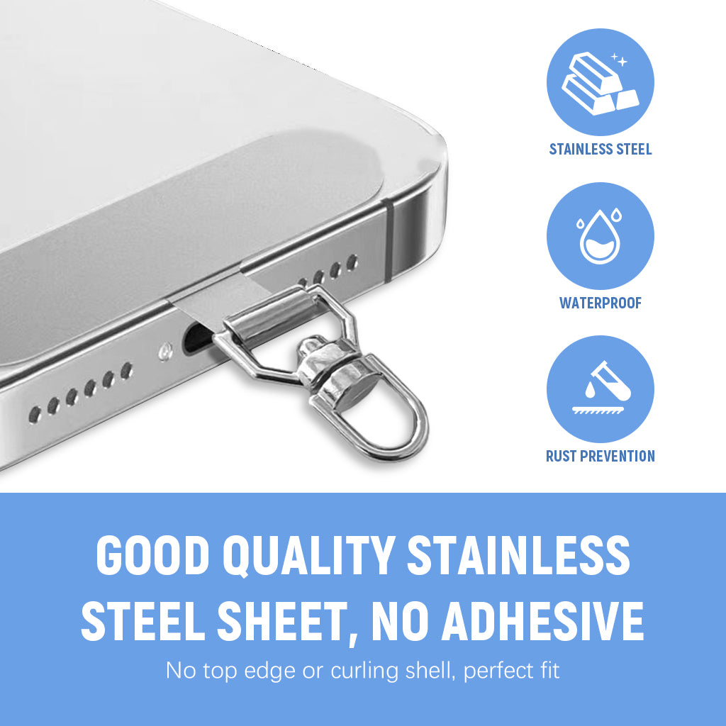 ZORBES® 2Pcs 360° Rotatable Phone Tether Tab, Universal Phone Lanyard Patch, Cell Phone Replacement Pad ,Anti-Lost Attachment Hanging Metal Ring Compatible for iPhone & Other Cell Phone