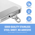 ZORBES® 2Pcs 360° Rotatable Phone Tether Tab, Universal Phone Lanyard Patch, Cell Phone Replacement Pad ,Anti-Lost Attachment Hanging Metal Ring Compatible for iPhone & Other Cell Phone