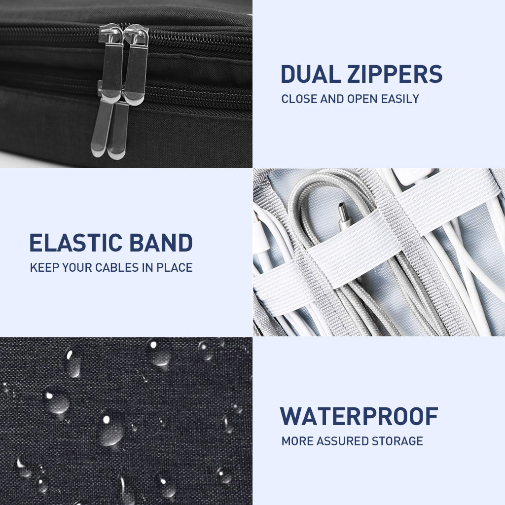 Verilux® Electronics Organizer Travel Case, Water Resistant Cable Organizer Bag for Travel Essential