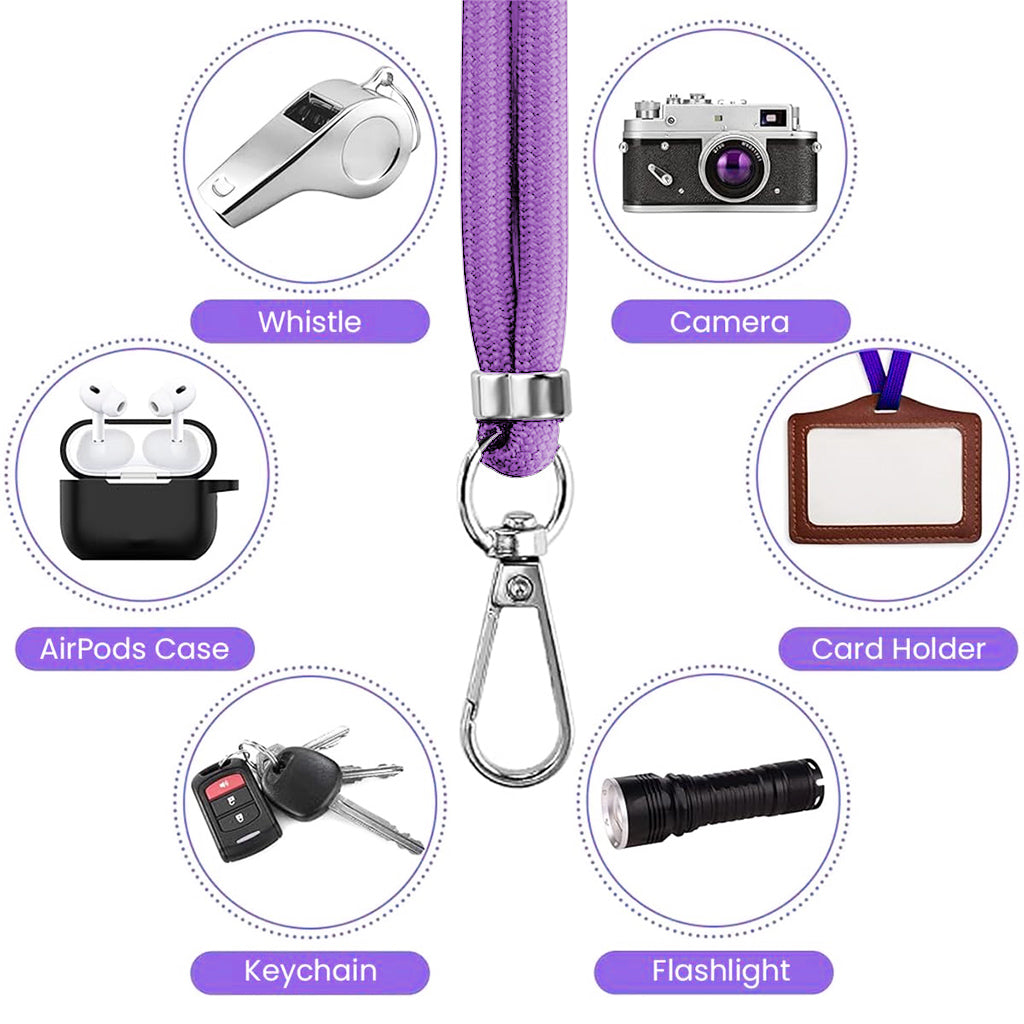 ZORBES® Phone Neck Strap and Wrist Strap Adjustable Nylon Phone Sling Strap with Attachment Insert Quick Release Phone Strap Phone Shoulder Strap Universal Phone Strap Lanyard, Purple