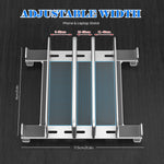 Verilux® Laptop Tablet Stand Multi Devices Desk Holder Organizer Stand Rugged Stainless Steel Desk Organizer Adjustable Spacing Design Utility Desk Stand for Laptop, Tablet, Phone, E-Reader