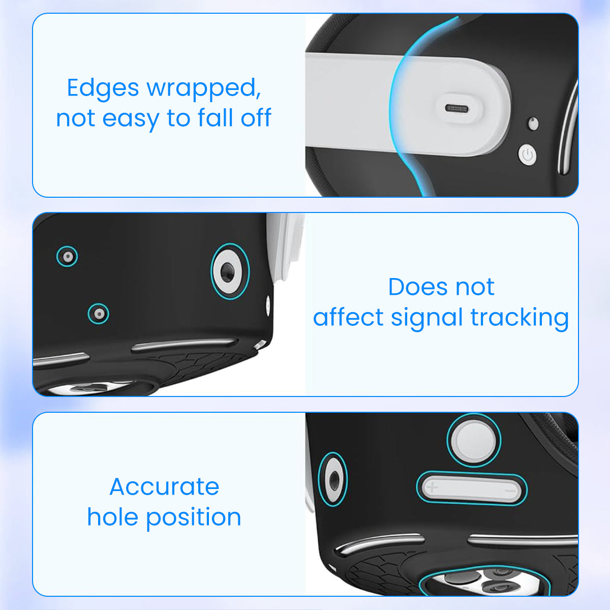 ZORBES® Skin Cover for Meta Quest 3S VR Headset Anti-Scratch Silicone Cover Anti-Slip Honeycomb Pattern Design Snug Fit Protective Cover VR Headset Accessories, Only Cover