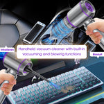 ZORBES® Car Vacuum Portable Cordless with Multi Attachments, 20000PA High power Mini Vacuum Cleaner, Compressed Air Duster, Air Blower, Pump Hand Held Vacuum with Brushless Motor for Car, Home, Office