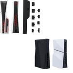 ZORBES® 9Pcs Dust Plug Kit for PS5/PS5 Slim Console and 1PCS Oxford Cloth Dust Proof Cover for Sony PlayStation 5 Game Console Vertical Cover Sleeve PS5 Accessories