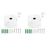 ZORBES® Waterproof Bullet Security Camera Mount Bracket with Metal Enclosure White ABS Junction Box Hides Cables for Outdoor CCTV Easy Install Fits IP POE Cams 3.94x1.89 In 2PCS