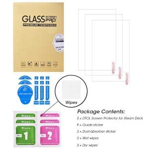 ZORBES® 3 Pack Steam Deck Screen Protector For Steam Deck 7Inch 2022 Release,9H Tempered Glass Film Easy Installation/Anti-Scratch/Hd Clear For Steam Deck New Version Steam Deck Accessories