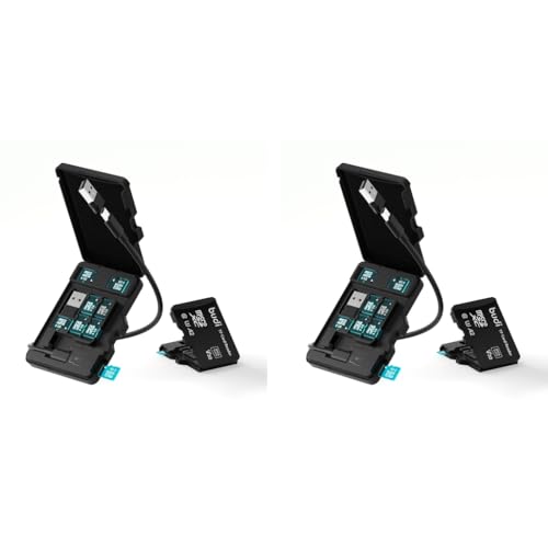 Verilux® USB C Micro SD Memory Card Reader with 8 Slots TF Flip Up Lid Design Storage Case with USB A Adapter Universal for Phone Laptop PC 2PCS