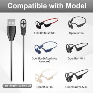 Verilux Charging Cable for Shokz Headphones featuring Magnetic USB C Connection 3.3ft | 2 Pack