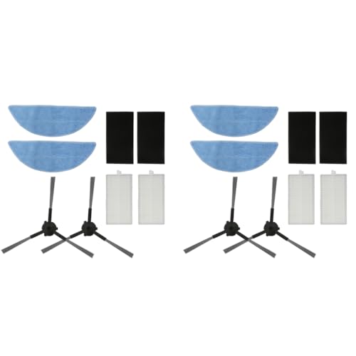 Verilux® 12PCS Replacement Accessories for Ecovacs Deebot Y1 Pro Robot Vacuum Cleaner Filtration Nets Sweeping Brushes Cleaning Tools