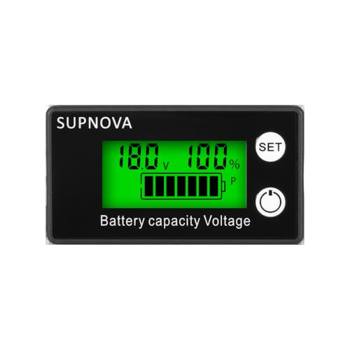 ZORBES® DC 8-100V LCD digital voltmeter, battery capacity indicator, power meter with anti blocking connection protection