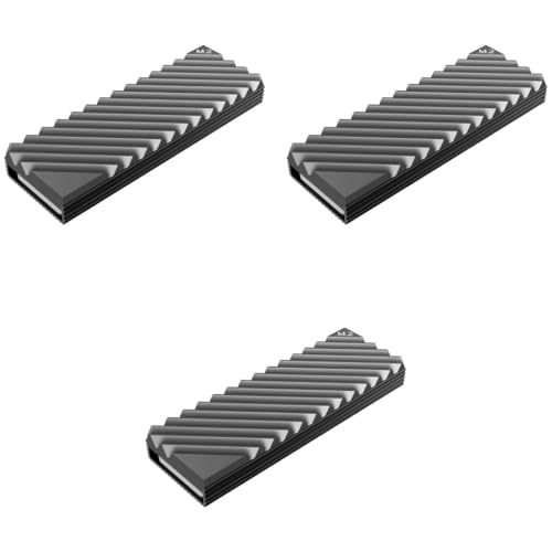 ZORBES® Heat Dissipation Radiator Aluminum Alloy Heat Sink Thermal Cooling Pads for M.2 2280 SSD PC Computer Grey 3 PCS