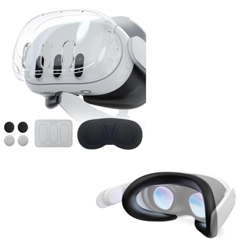 ZORBES® Protective Case for Meta Quest 3, Protective Shell Cover for Oculus Quest 3, VR Accessories for Meta Quest 3 Protective Shell Cover, Lens Cover, Tempered Film, Joystick Caps, No Quest 3