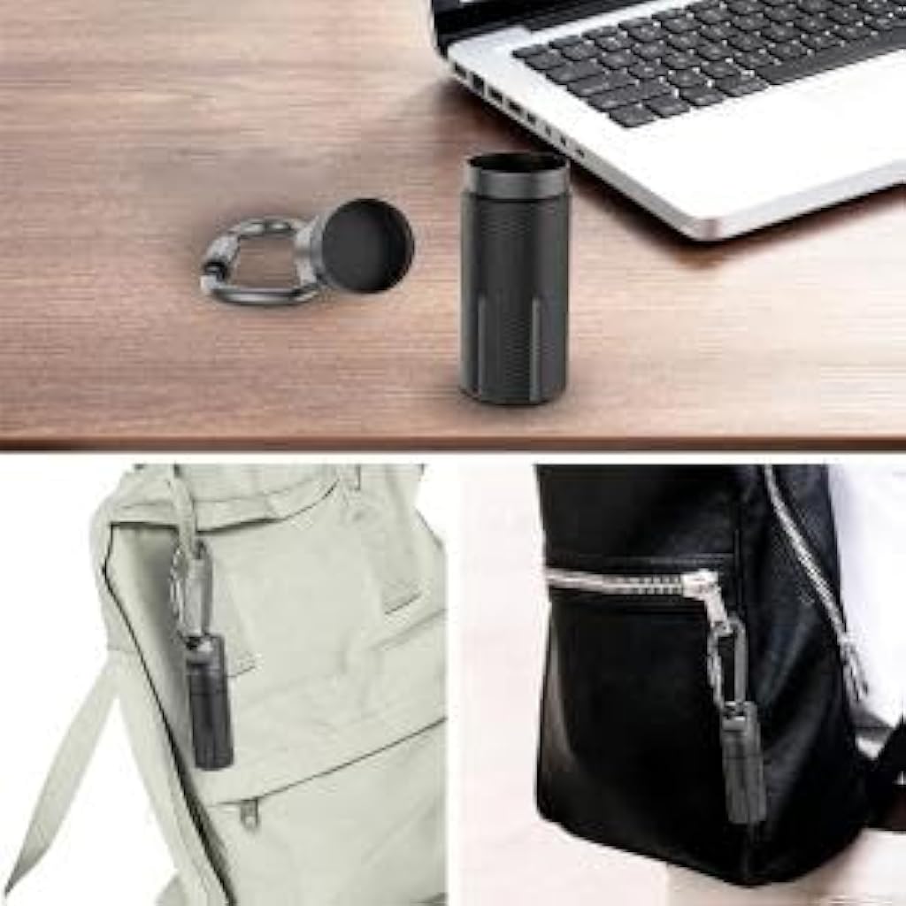 ZORBES® Portable Pill Box with Carabiner Waterproof Tight-Seal Travel Aluminum Alloy 3.94 inches Medication Storage Tube Pill Box Carry-on Emergency Medication Case
