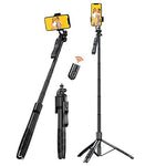 ZORBES® 60'' Retractable Phone Tripod Rotatable Selfie Stick Tripod for Phone & DSLR Professional Photography Tripod, Lightweight Selfie Stick Tripod with Bluetooth Remote Use