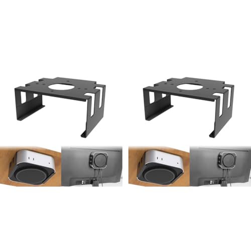 ZORBES® Mac mini M4 Mount Under Desk Holder Screw Fixed Wall Metal Bracket Rack 2024 Organizer for Accessories 2 PCS