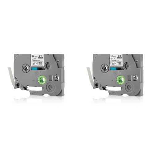 ZORBES® Tze-231 Work with Brother P Touch Tape Refill PTH110 D210 D220 12mm 0.47 Laminated White Compatible for Cube H103w 1180 1280 1890 2040 26.2ft Black on White 2PCS
