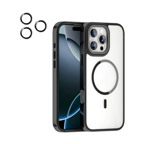 ZORBES® Phone Case for 16 Pro Max, PC High Transparency Case Black