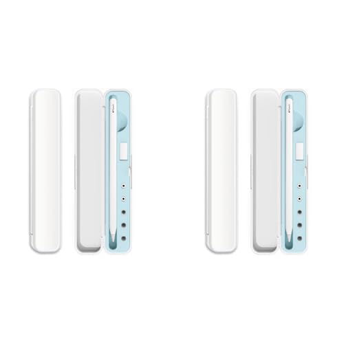 ZORBES® Abs for Apple Pencil Cover Protective Case 1st 2nd Generation Carrying Stylus Magnetic Ipad Without Pen Tip Blue 2PCS