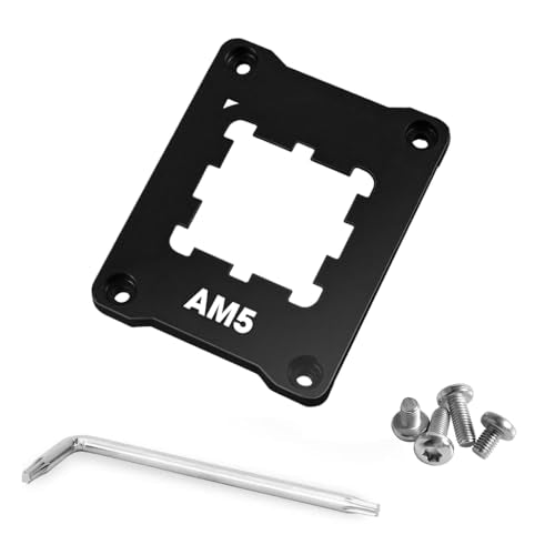 ZORBES® Aluminum Integrated CPU Holder for AMD AM5 ASF CPU Anti-Bending Contact Frame with 4Pcs Screws & 1x Screwdriver, 69x53x5mm