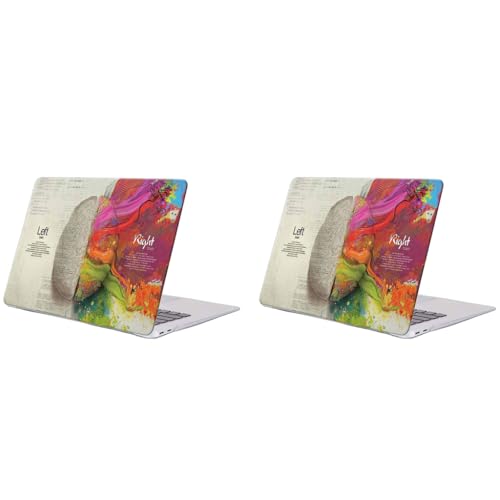Verilux® Digital Print Laptop Cover for MacBook Air 13.3 Inch M1 A2337 A2179 A1932 Hard Shell Case Compatible with 2020 2019 2018 Release Flexible Plastic Protective 2 PCS