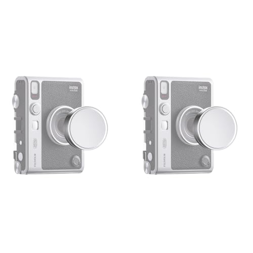 ZORBES® Lens Cap for Fujifilm Instax Mini Evo Aviation Aluminum Alloy Microfiber Flannel Fabric Liner Protective 2PCS