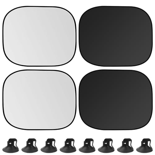 ZORBES® Car Sun Shields Sun Shade for Window, Car Driver's Window Sun Shields Suction Cup Detachable Sun Blackout UV Protection Window Shield, Pack of 4Pcs, 17.72x14.57 inches