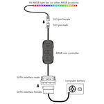 ZORBES® ARGB Controller Combo for PC, 5V 3Pin RGB & PWM 10-Port Fan Hub, SATA Powered, Remote, Built-in Light Modes, for ARGB Fans, Light Strips, CPU Cooling, Case Mod, DIY PC Builds