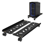 ZORBES® Computer Tower Stand with Wheels Universal Mobile CPU Stand Retractable Mobile Computer Tower Stand Carbon Steel Ventilated Desktop PC Tower Stand CPU Holder with Rolling Caster Wheels