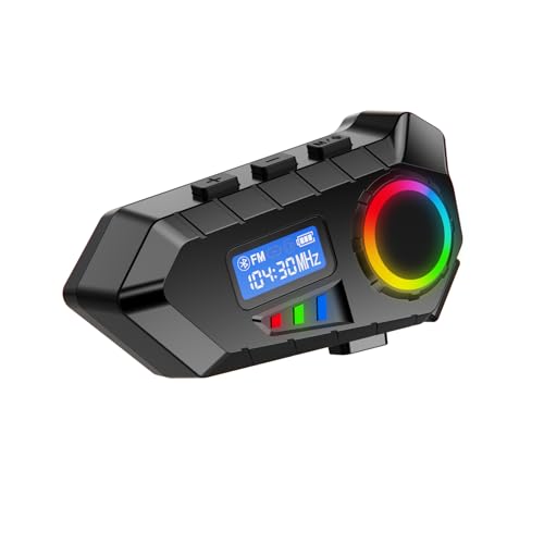 Verilux® 2-in-1 Bluetooth Helmet Headset with Microphone & LCD Display, Wireless Hands-Free & Noise Reduction, Waterproof USB Rechargeable Headset Mic for Motorcycles, Scooters, and Outdoor Sports