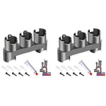 Verilux® ABS Accessory Holder Without Drilling for Dyson V6 V7 V8 V10 V11 Vacuum Cleaner Rack Wall Mounted Attachment Organizer Accessories Including Screws Nail-Free Glue Adapter 2PCS
