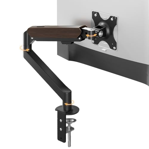 ZORBES® Monitor Mount for 17-38 Inch Screens 360 Degree Adjustable Alloy Steel Monitor Stand No Drill Desk Clamp Ergonomic Screen Holder with Cable Slot 10kg Capacity